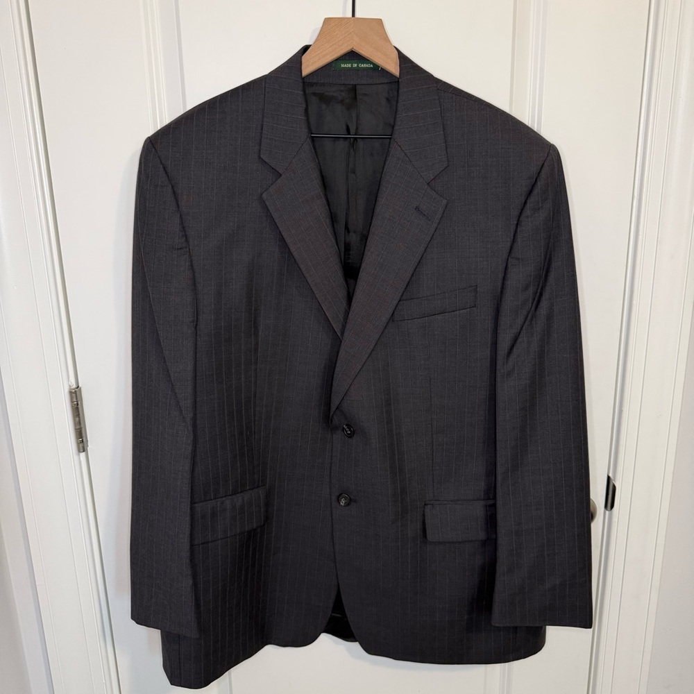 Lauren Ralph‎ Lauren Sport Coat Mens 46R Gray Pinstripe Wool Jacket Blazer Lined